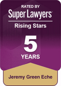 Rated By Super Lawyers Rising Stars 5 Years: Jeremy Green Eche